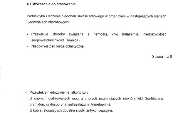 Wskazania wg ChPL