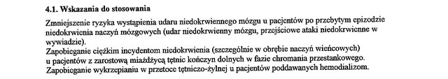 Wskazania wg ChPL