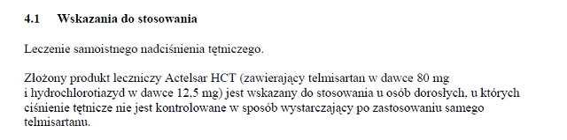 Wskazania wg ChPL