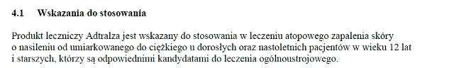 Wskazania wg ChPL