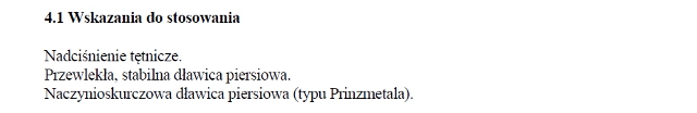 Wskazania wg ChPL