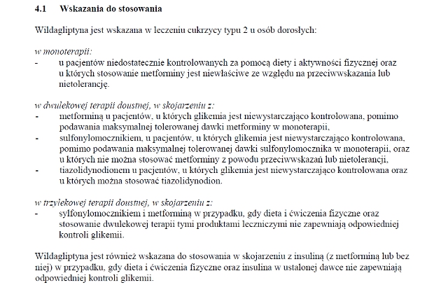 Wskazania wg ChPL