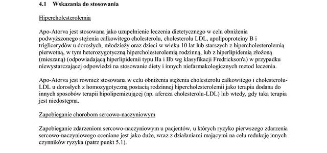 Wskazania wg ChPL