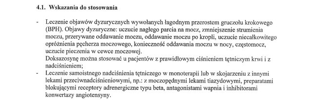Wskazania wg ChPL