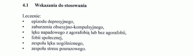 Wskazania wg ChPL