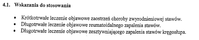 Wskazania wg ChPL