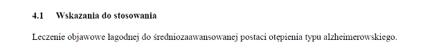 Wskazania wg ChPL