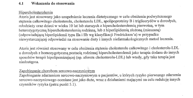 Wskazania wg ChPL