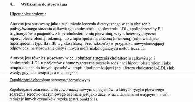 Wskazania wg ChPL