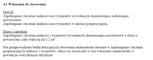 Wskazania wg ChPL