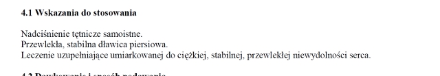 Wskazania wg ChPL