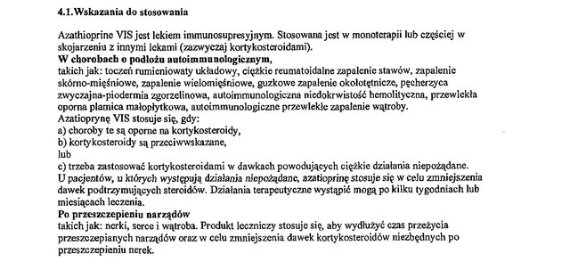 Wskazania wg ChPL
