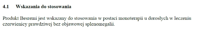 Wskazania wg ChPL