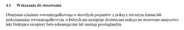 Wskazania wg ChPL