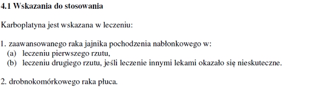 Wskazania wg ChPL