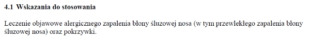 Wskazania wg ChPL