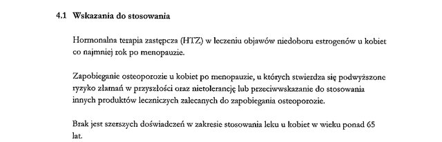 Wskazania wg ChPL