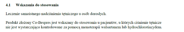 Wskazania wg ChPL