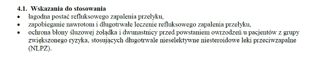 Wskazania wg ChPL