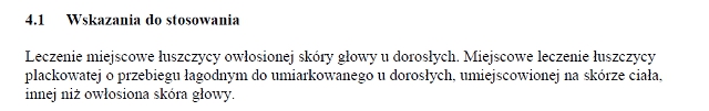 Wskazania wg ChPL