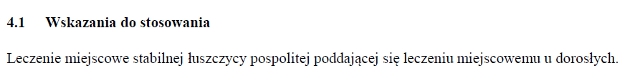 Wskazania wg ChPL