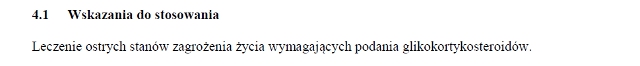 Wskazania wg ChPL