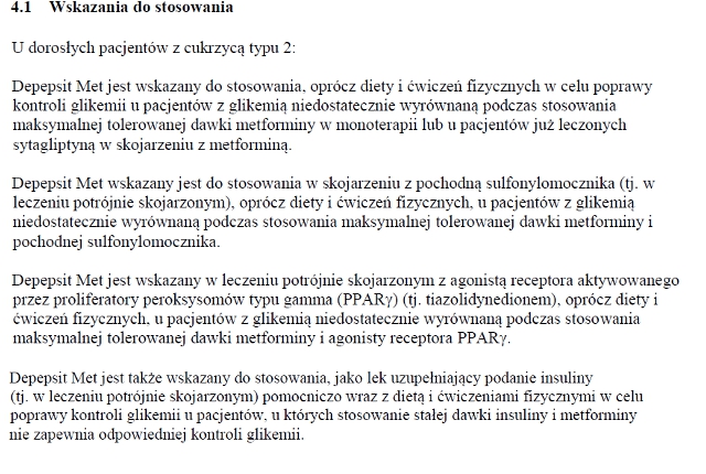 Wskazania wg ChPL