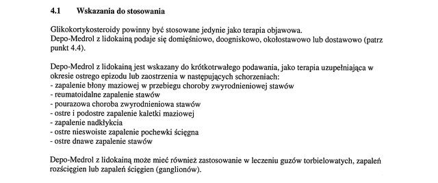 Wskazania wg ChPL