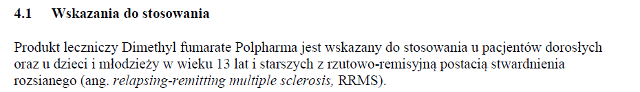 Wskazania wg ChPL