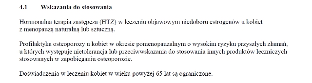 Wskazania wg ChPL