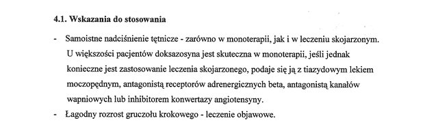 Wskazania wg ChPL