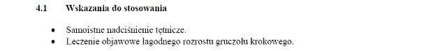 Wskazania wg ChPL