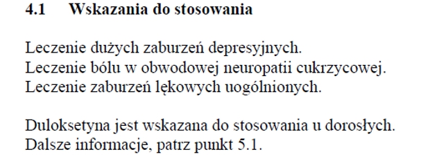 Wskazania wg ChPL