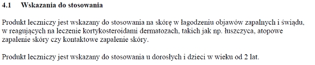 Wskazania wg ChPL