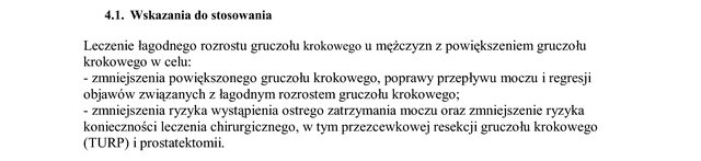 Wskazania wg ChPL