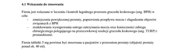 Wskazania wg ChPL