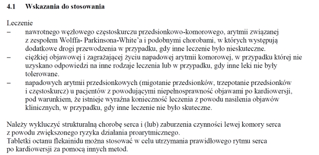 Wskazania wg ChPL