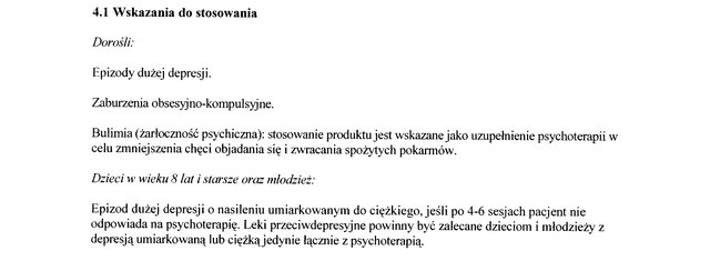 Wskazania wg ChPL