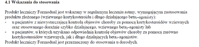 Wskazania wg ChPL
