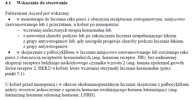 Wskazania wg ChPL