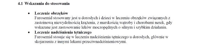 Wskazania wg ChPL