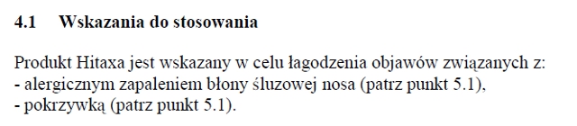 Wskazania wg ChPL