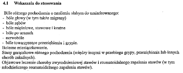 Wskazania wg ChPL