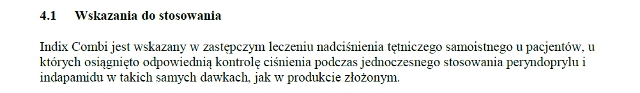 Wskazania wg ChPL