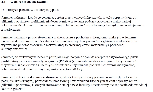 Wskazania wg ChPL
