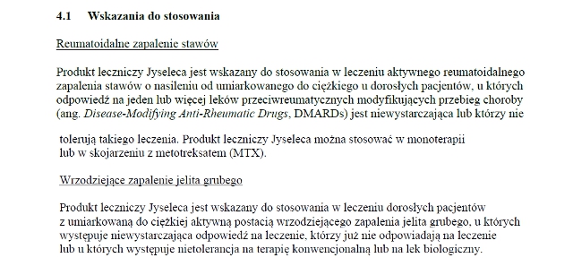 Wskazania wg ChPL
