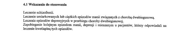 Wskazania wg ChPL