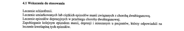 Wskazania wg ChPL