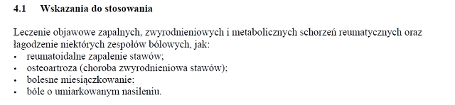 Wskazania wg ChPL