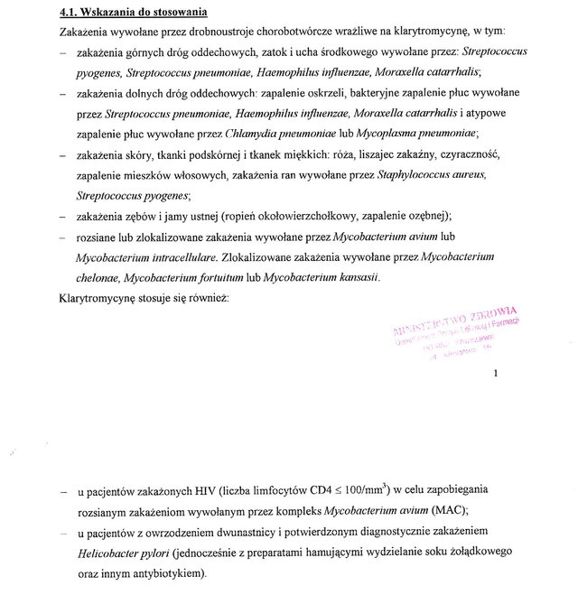 Wskazania wg ChPL